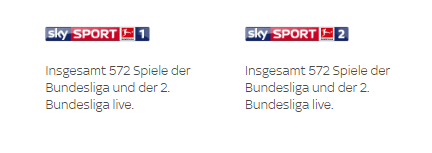 Sender im Sky Fußball Bundesliga Paket