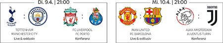 Champions League Top-Spiele live bei Sky