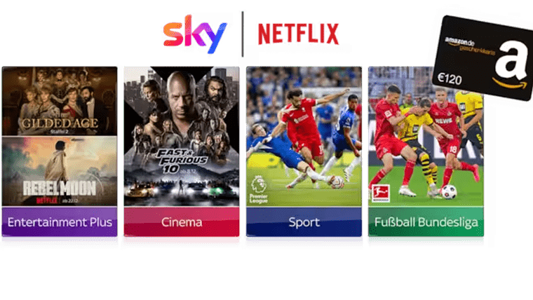 Sky komplett + Paramount+ inkl. Netflix Abo